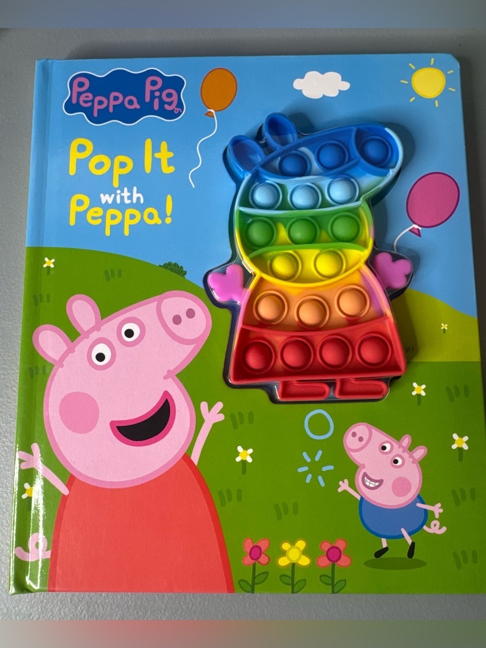 Peppa Pig Rainbow Pop It with peppa Toy Book Peppa Pig hardcover sensory learn